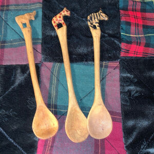 Unbranded Serving Utensils One Size Brown Animal Carved Wooden Spoons